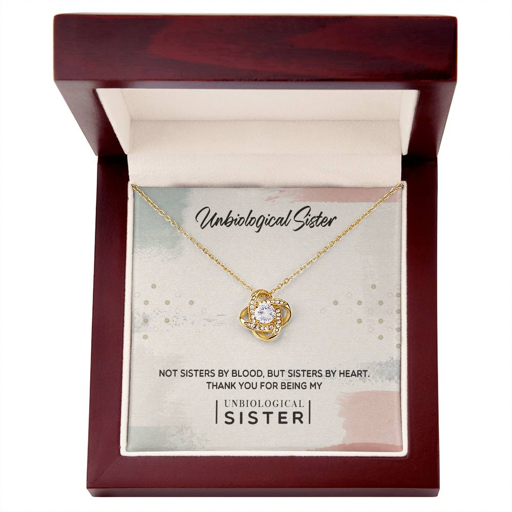 To My Unbiological Sister, Thank You -Love Knot Necklace