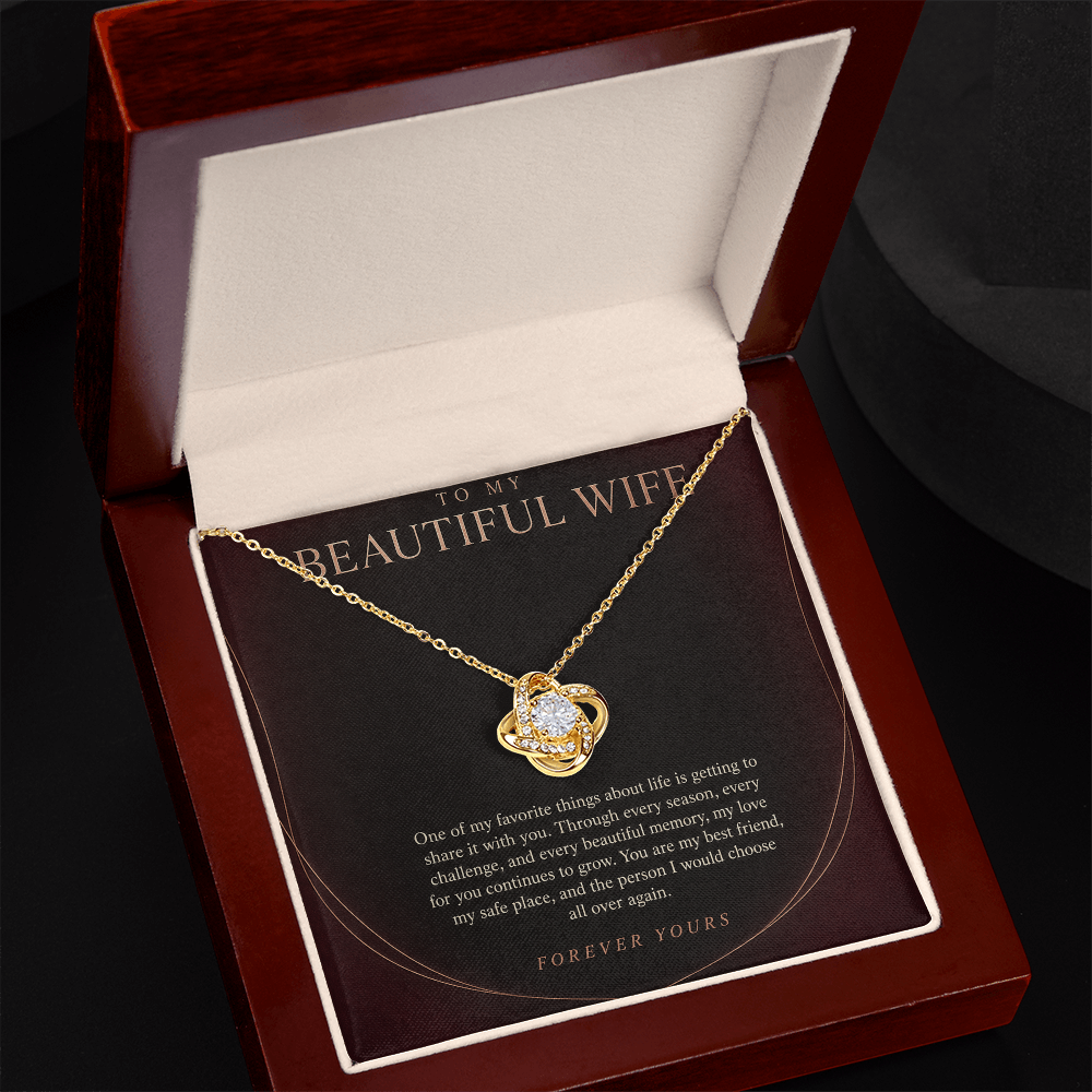 Elegant Love Knot Pendant Necklace with Message Card for Wife — product image 6
