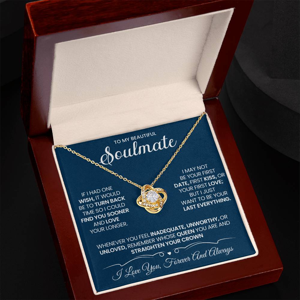 To My Beautiful Soulmate Necklace for Wife Women, Girlfriend Queen You Are