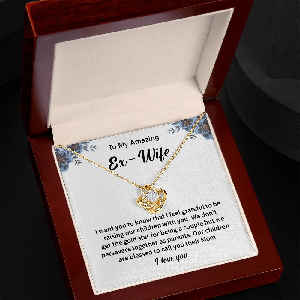 To My Amazing EX Wife Gifts Beautiful Love Knot Necklace with Card for