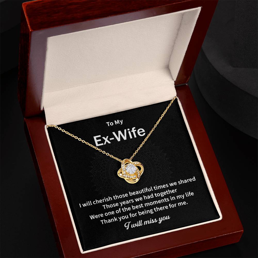 To My EX Wife Gifts Beautiful Love Knot Necklace with Card for Ex-Wife