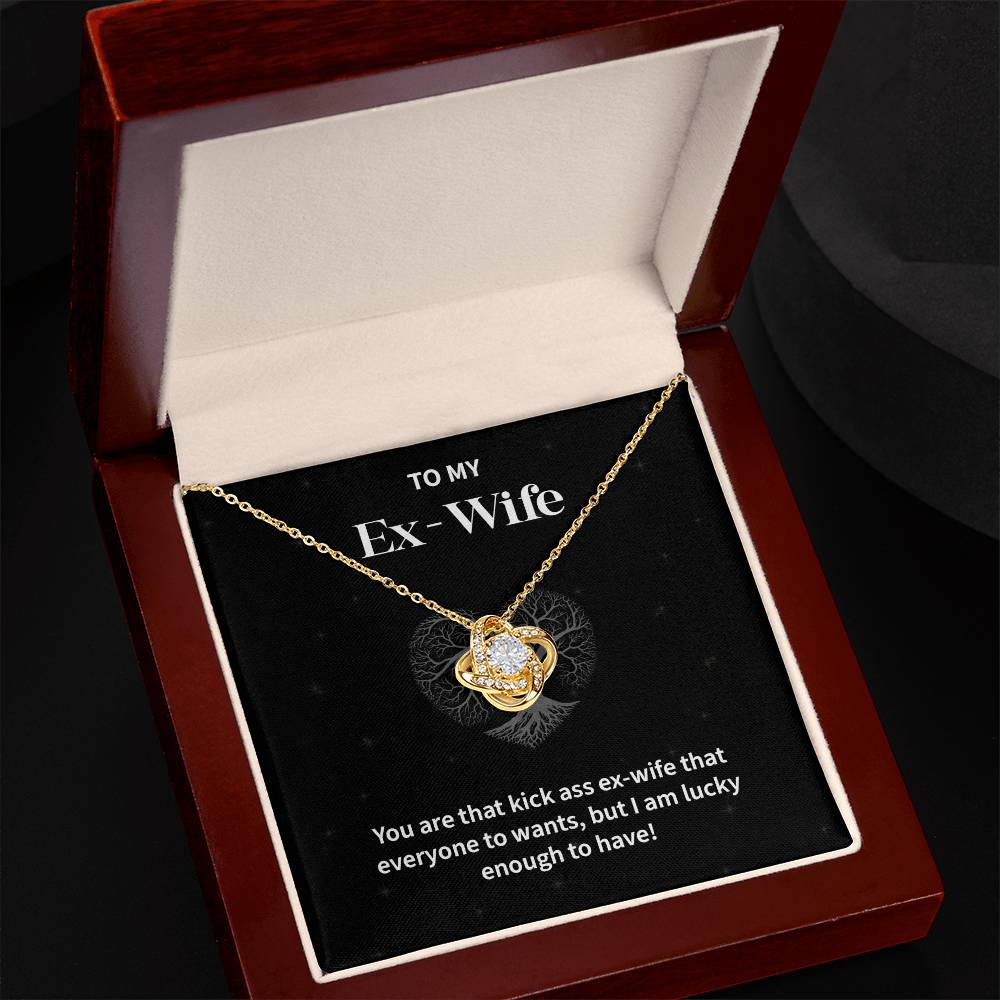 To My EX- Wife Gifts Beautiful Love Knot Necklace with Card for Ex-Wif