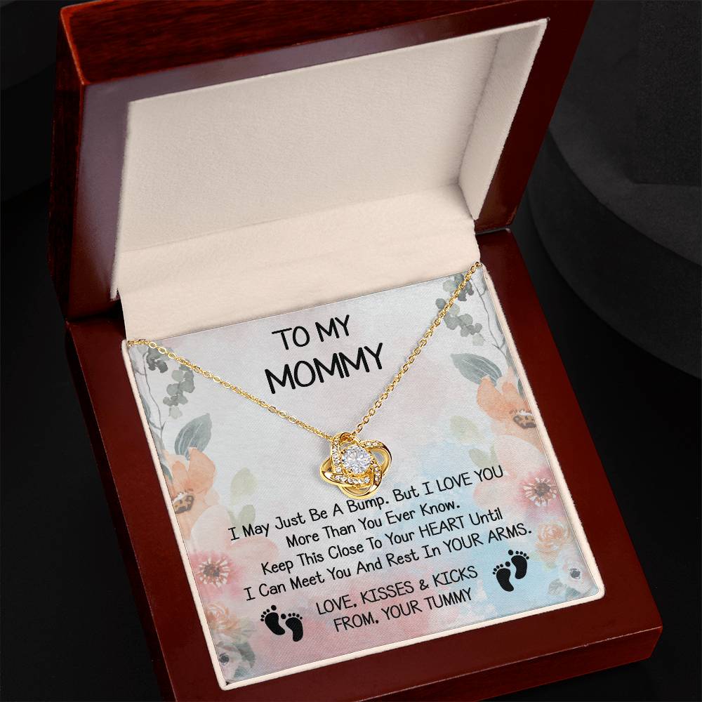 Mommy Gift Love Knot Necklace With Beautiful Message Card for New Momm