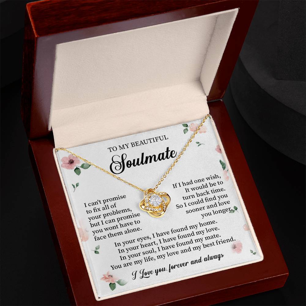 To My Beautiful soulmate necklace for women - my soulmate Love Knot ne