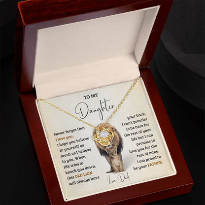 To My Daughter Never Forget That I Love You, Brave Lion Daughter Necklace Gift From Dad Gifts For Daughter From Father, Gift From Dad for Daughter, Father Daughter Necklace With Heartfelt Message