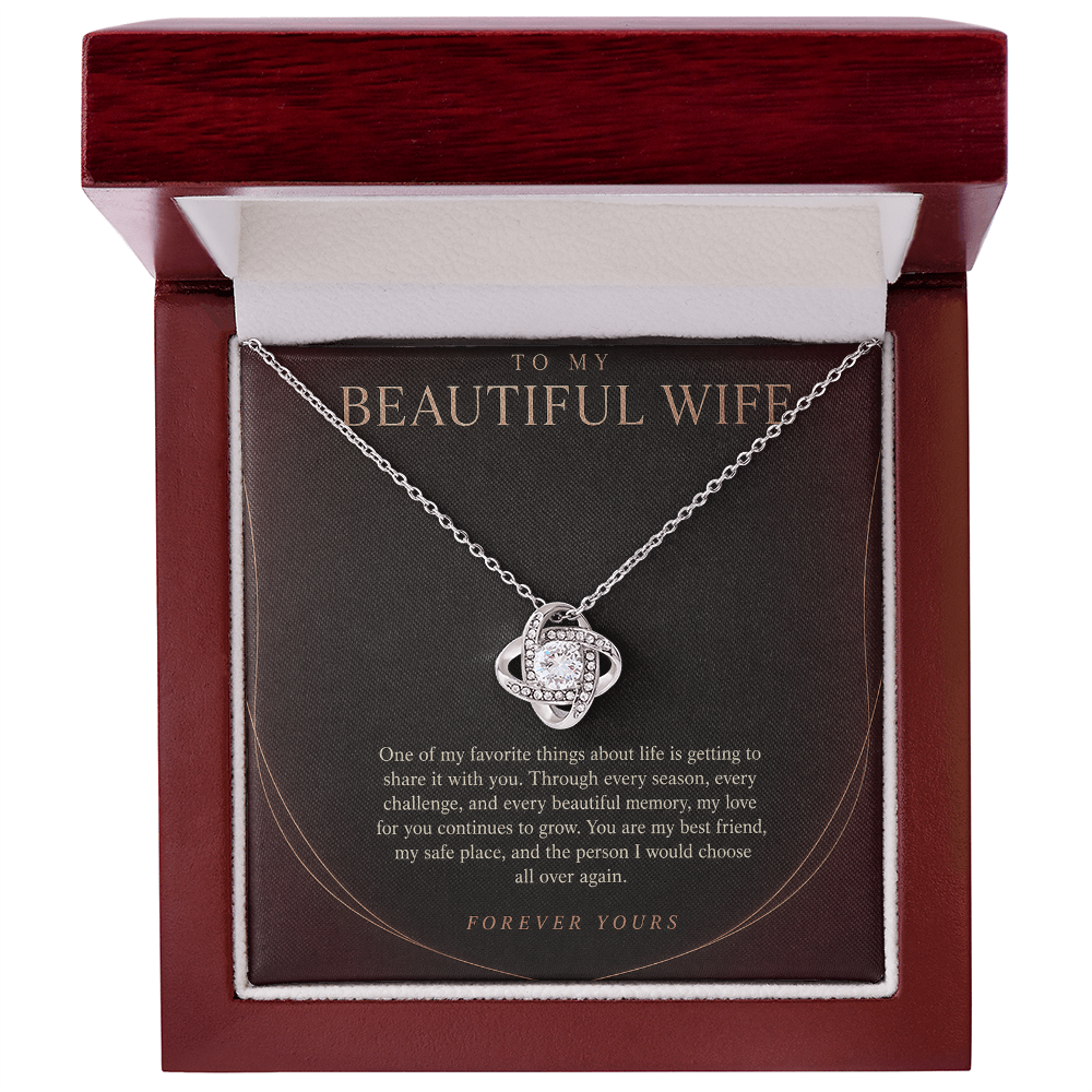 Elegant Love Knot Pendant Necklace with Message Card for Wife — product image 4