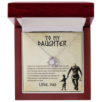 To My Daughter, You Will Never Lose -Love Knot Necklace