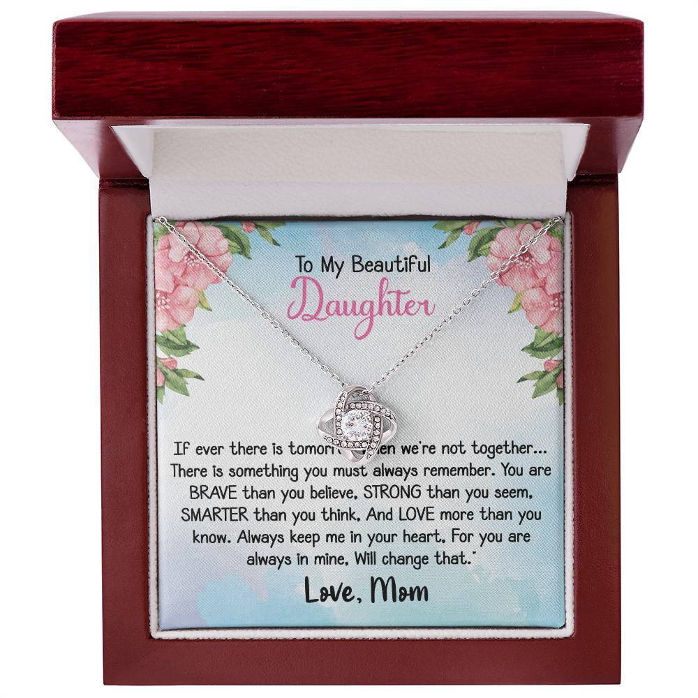 To my Daughter - Love Knot Necklace Gift for Daughter from Dad or Mom 