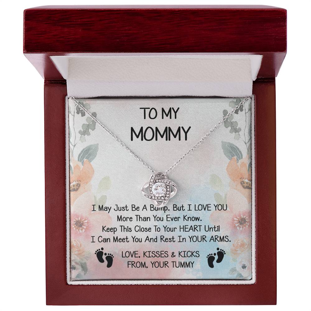 Mommy Gift Love Knot Necklace With Beautiful Message Card for New Momm