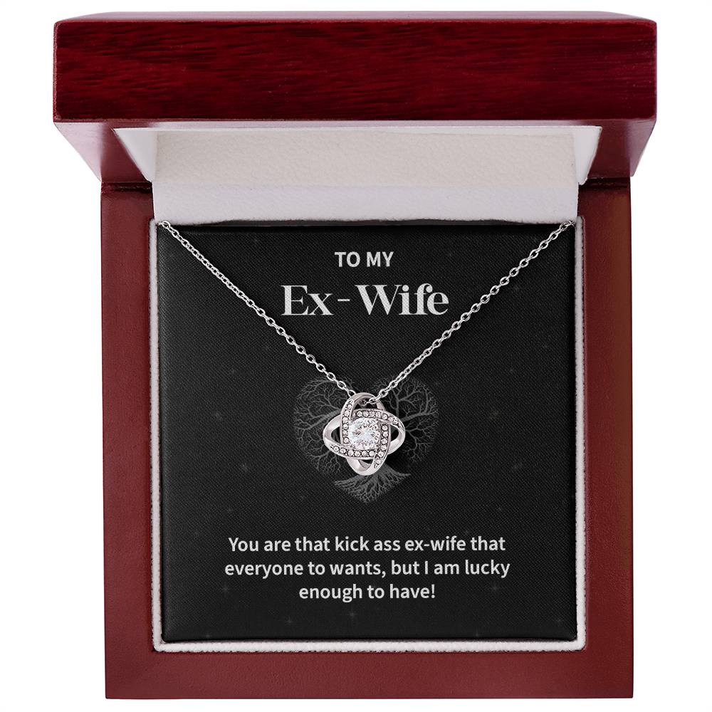 To My EX- Wife Gifts Beautiful Love Knot Necklace with Card for Ex-Wif