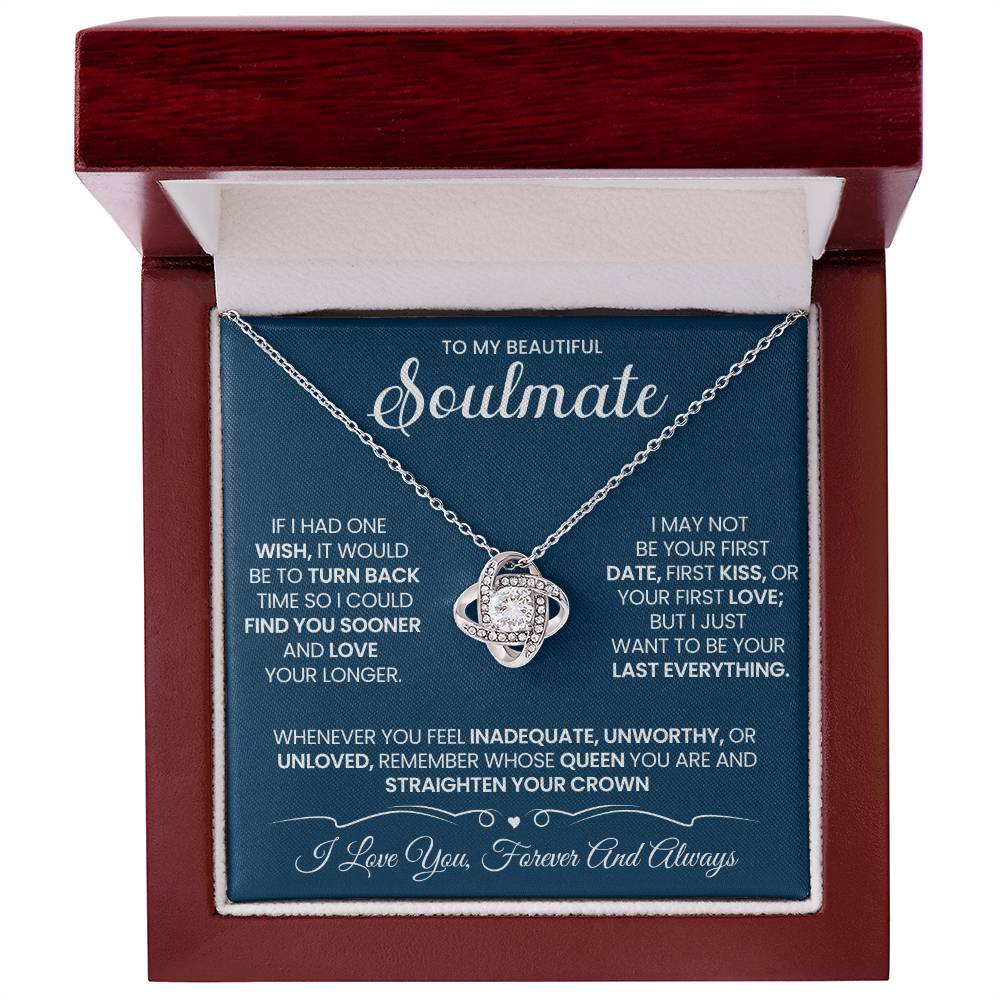 To My Beautiful Soulmate Necklace for Wife Women, Girlfriend Queen You Are