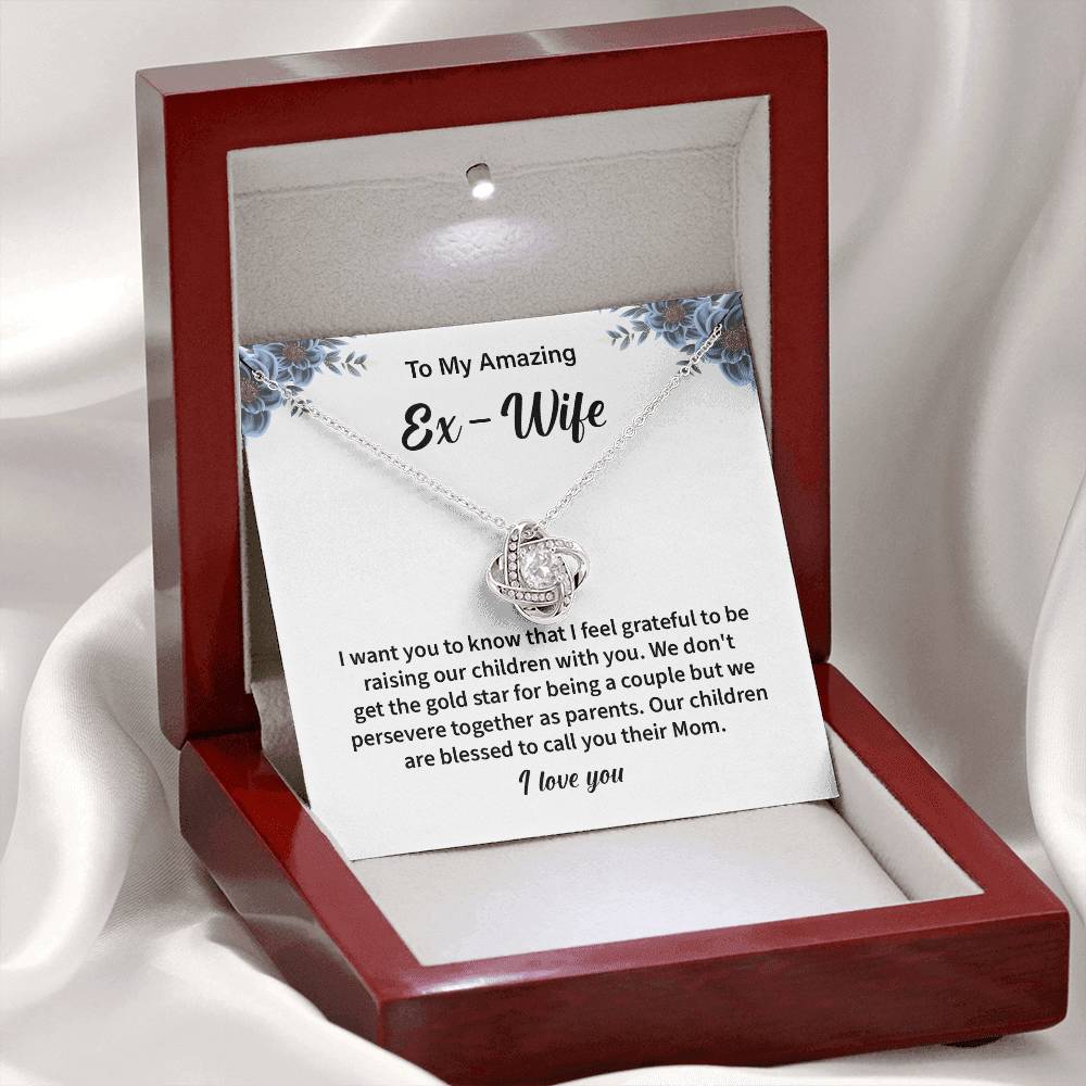 To My Amazing EX Wife Gifts Beautiful Love Knot Necklace with Card for