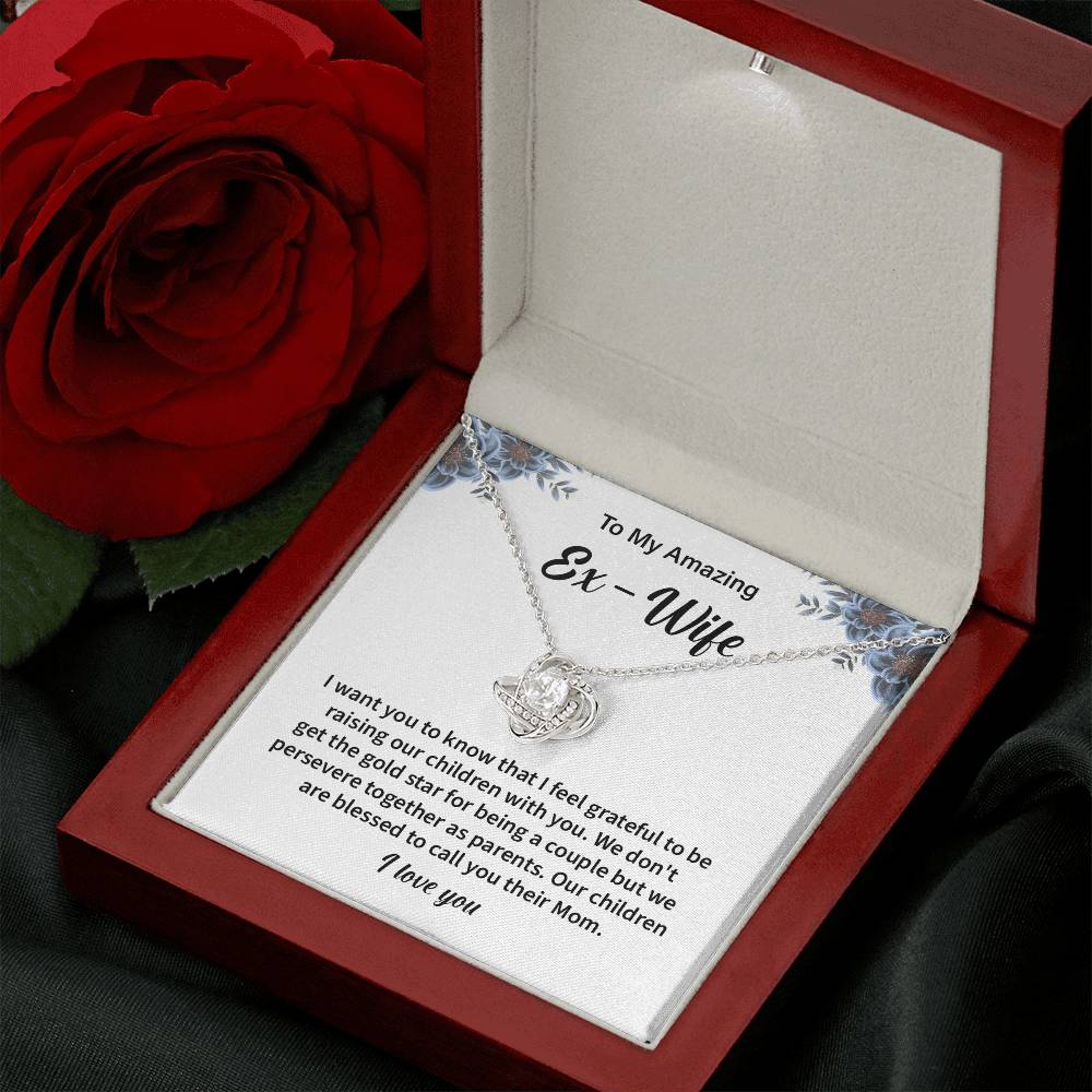 To My Amazing EX Wife Gifts Beautiful Love Knot Necklace with Card for