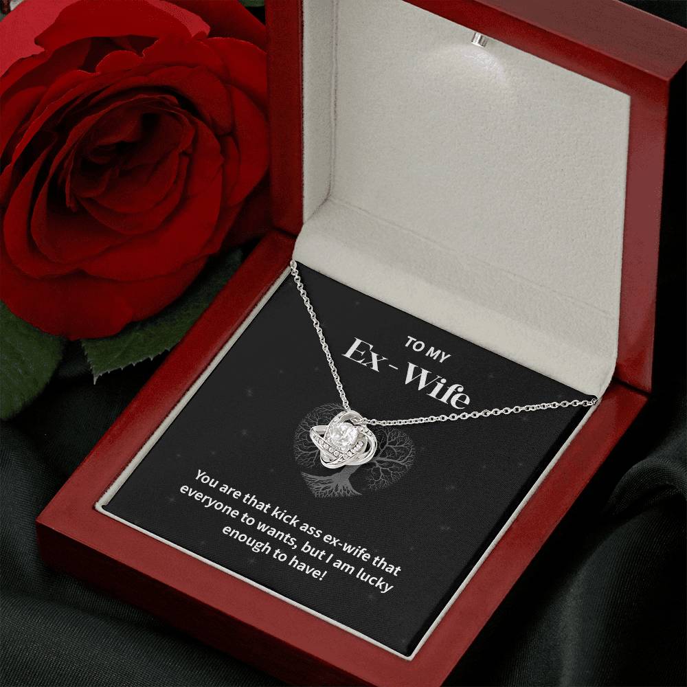 To My EX- Wife Gifts Beautiful Love Knot Necklace with Card for Ex-Wif