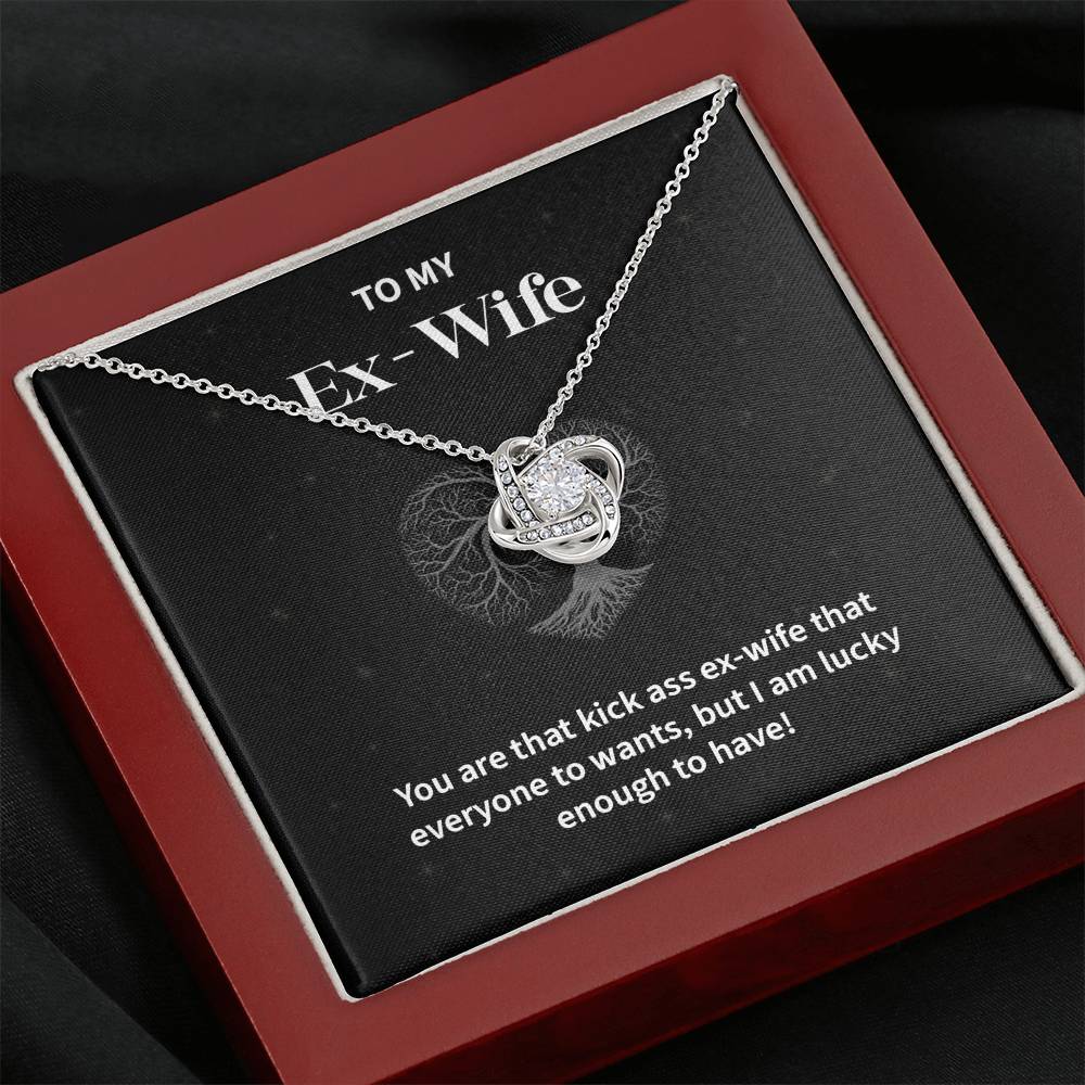 To My EX- Wife Gifts Beautiful Love Knot Necklace with Card for Ex-Wif