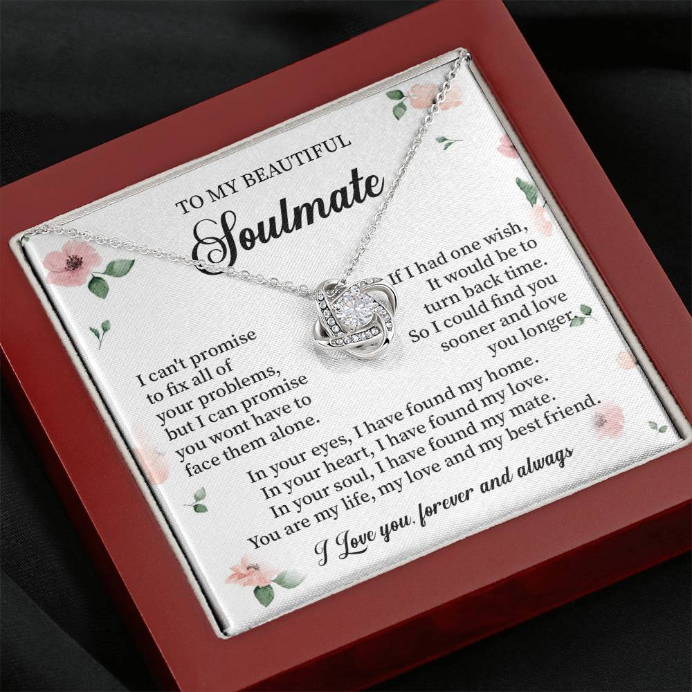 To My Beautiful soulmate necklace for women - my soulmate Love Knot ne