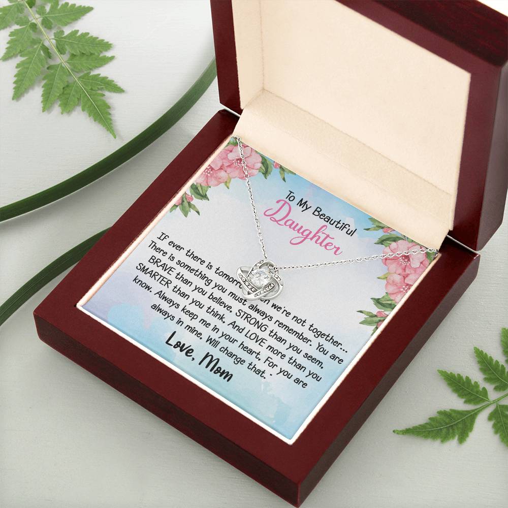 To my Daughter - Love Knot Necklace Gift for Daughter from Dad or Mom 