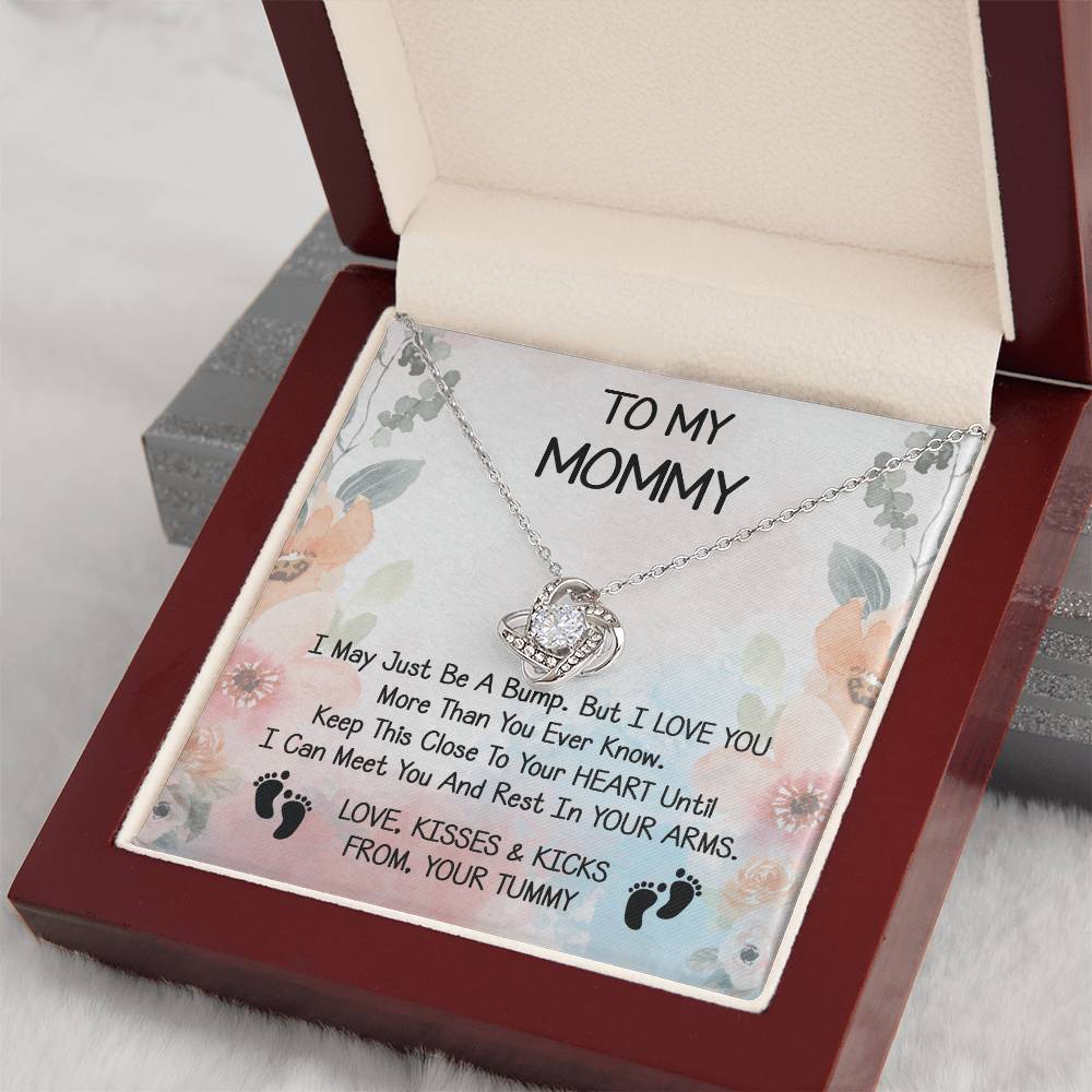 Mommy Gift Love Knot Necklace With Beautiful Message Card for New Momm