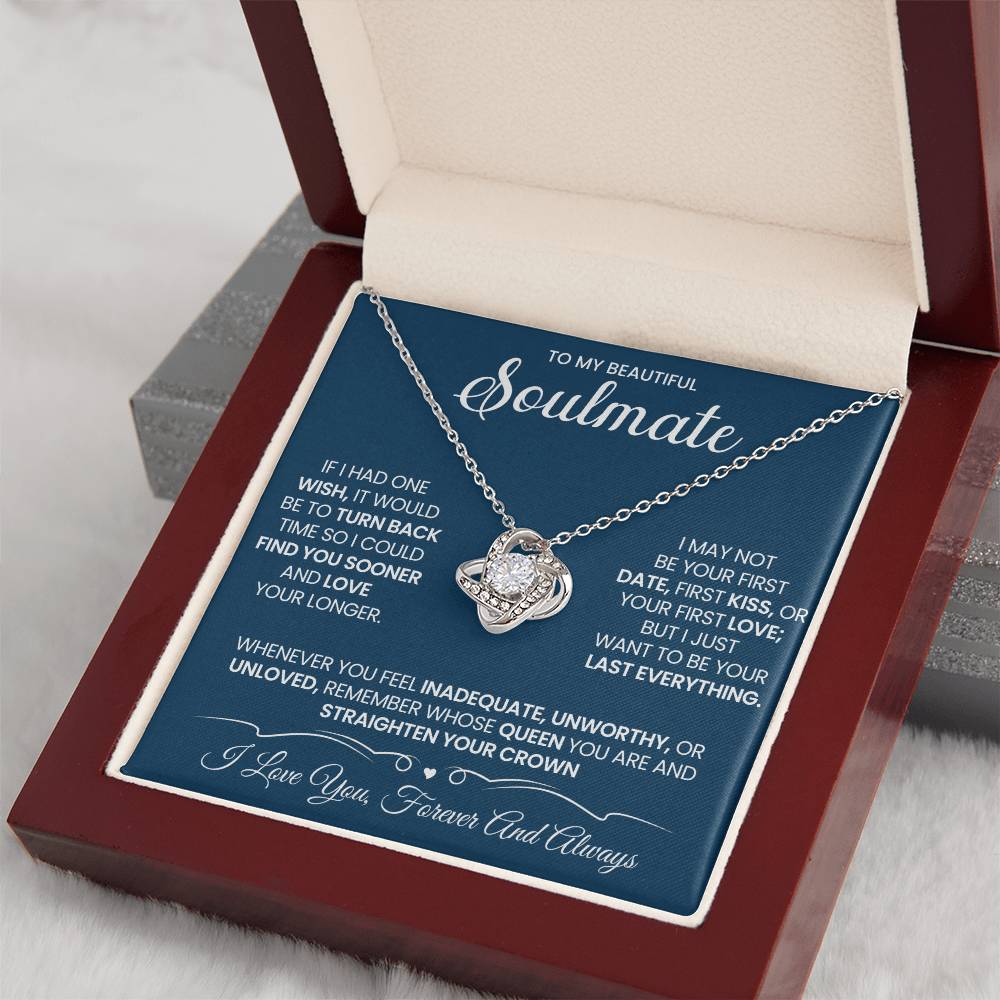 To My Beautiful Soulmate Necklace for Wife Women, Girlfriend Queen You Are