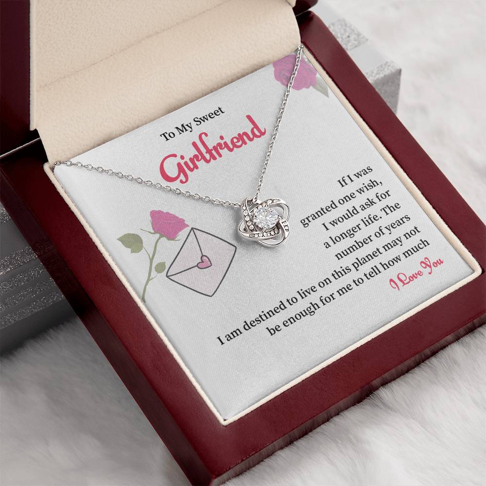 To My Sweet Girlfriend Love Knot Necklace - My Gorgeous Girlfriend Nec