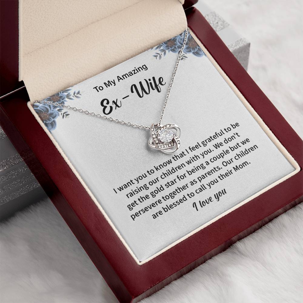 To My Amazing EX Wife Gifts Beautiful Love Knot Necklace with Card for