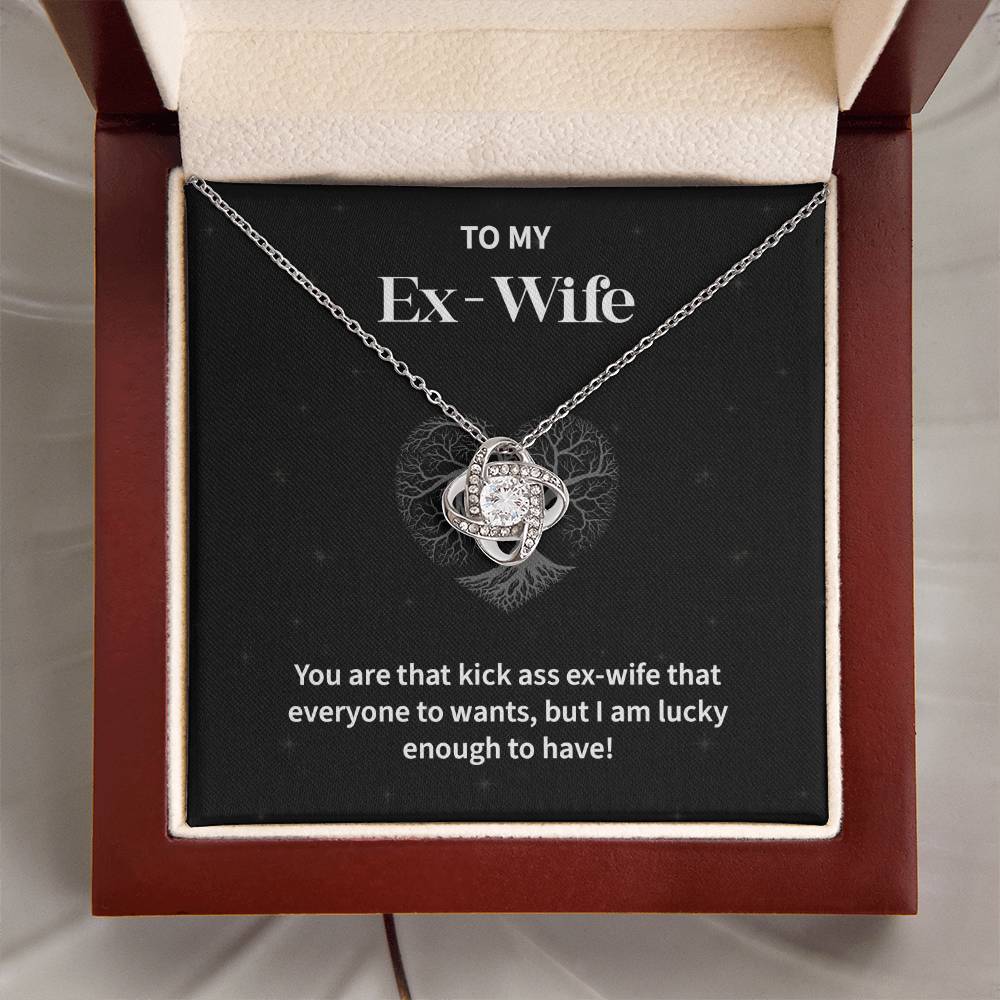 To My EX- Wife Gifts Beautiful Love Knot Necklace with Card for Ex-Wif