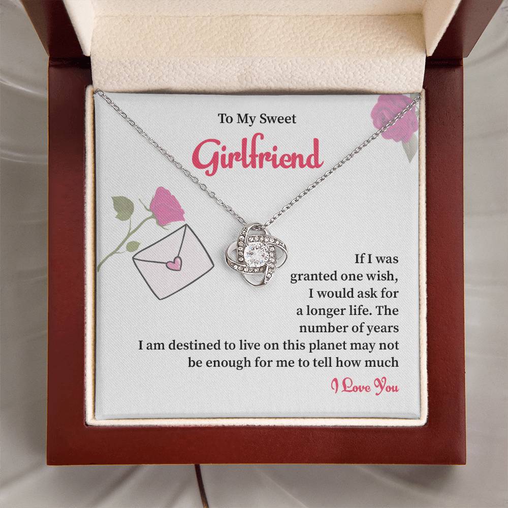 To My Sweet Girlfriend Love Knot Necklace - My Gorgeous Girlfriend Nec