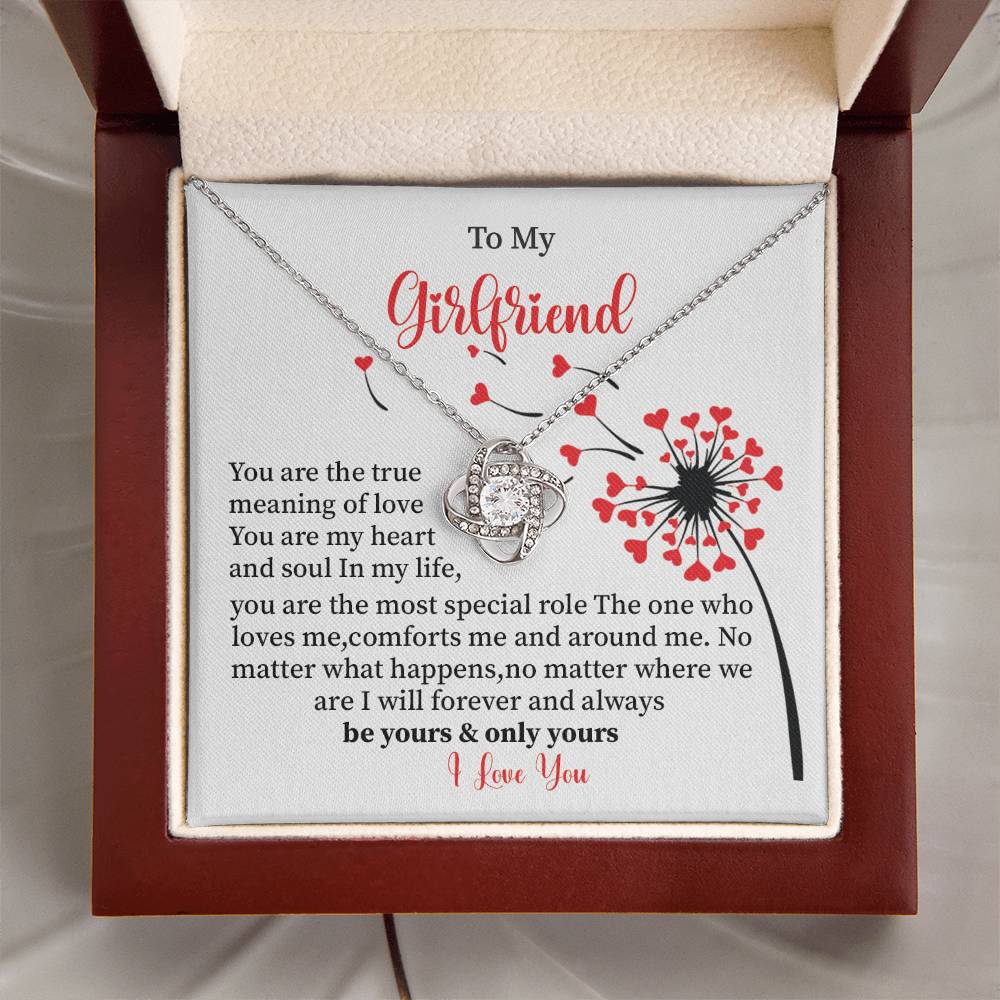 To My Girlfriend Love Knot Necklace - My Gorgeous Girlfriend Necklace 