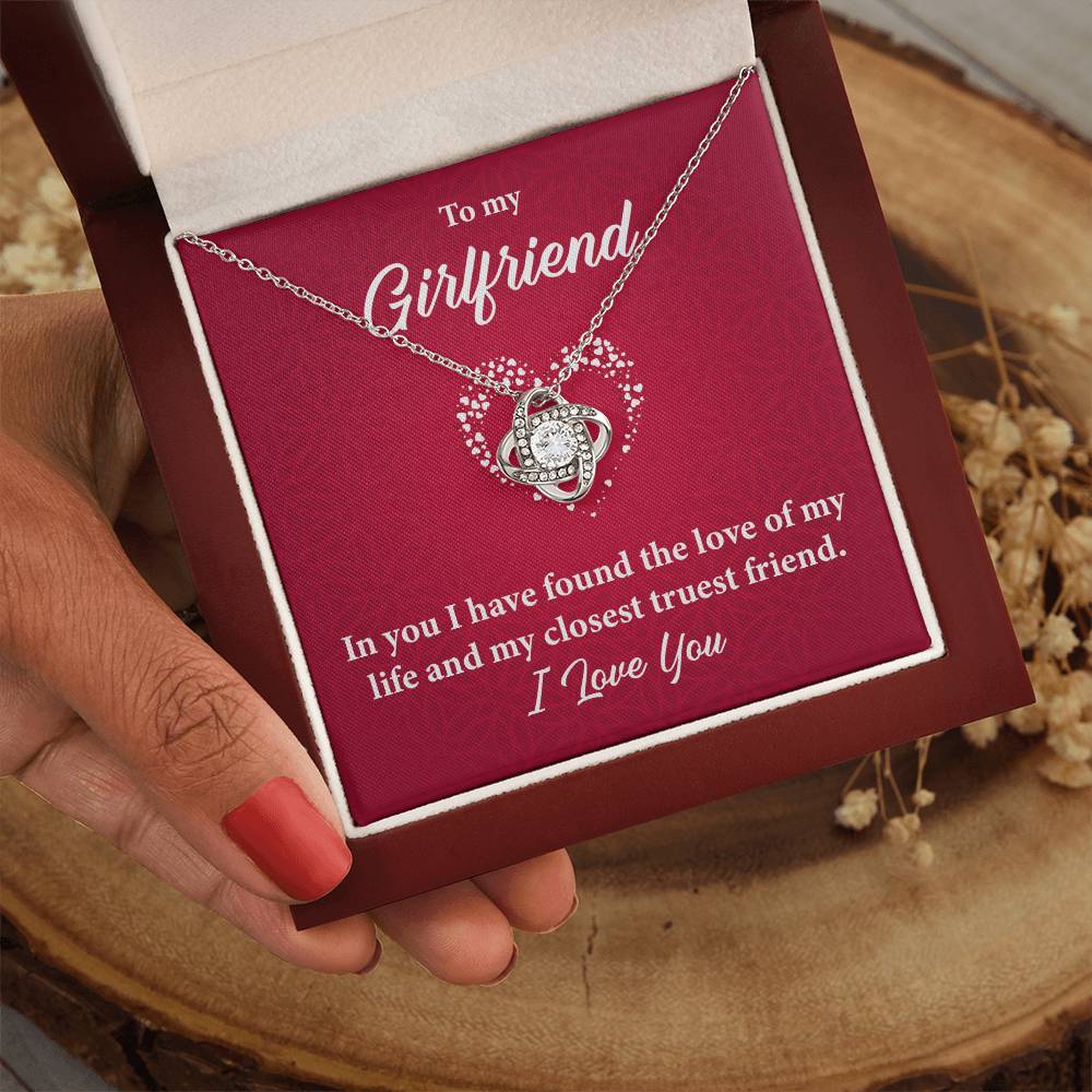 To My Truest Girlfriend Love Knot Necklace - My Gorgeous Girlfriend Ne