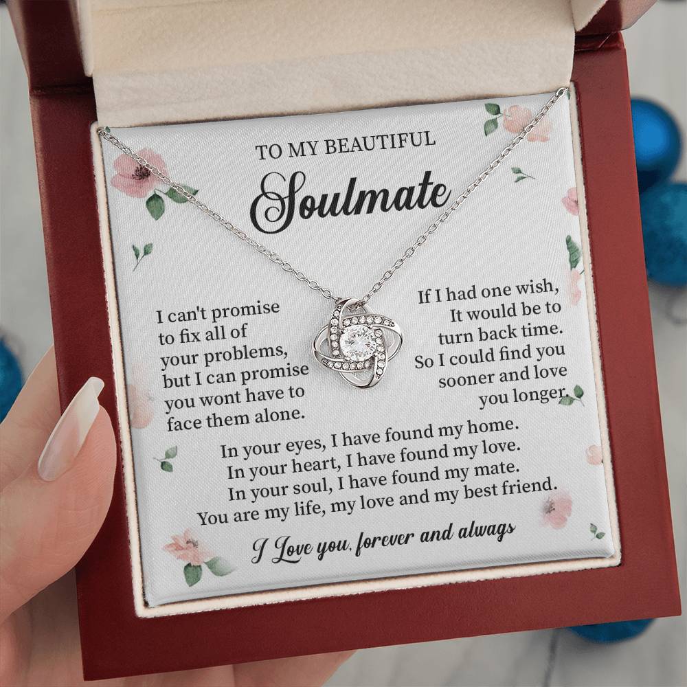 To My Beautiful soulmate necklace for women - my soulmate Love Knot ne