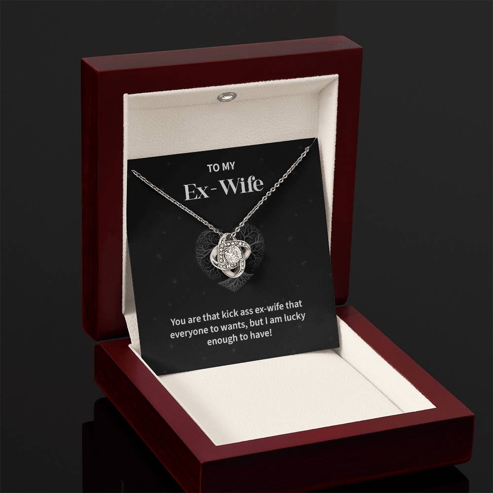 To My EX- Wife Gifts Beautiful Love Knot Necklace with Card for Ex-Wif