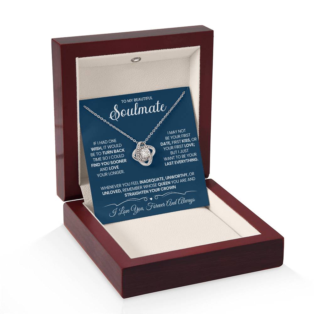 To My Beautiful Soulmate Necklace for Wife Women, Girlfriend Queen You Are