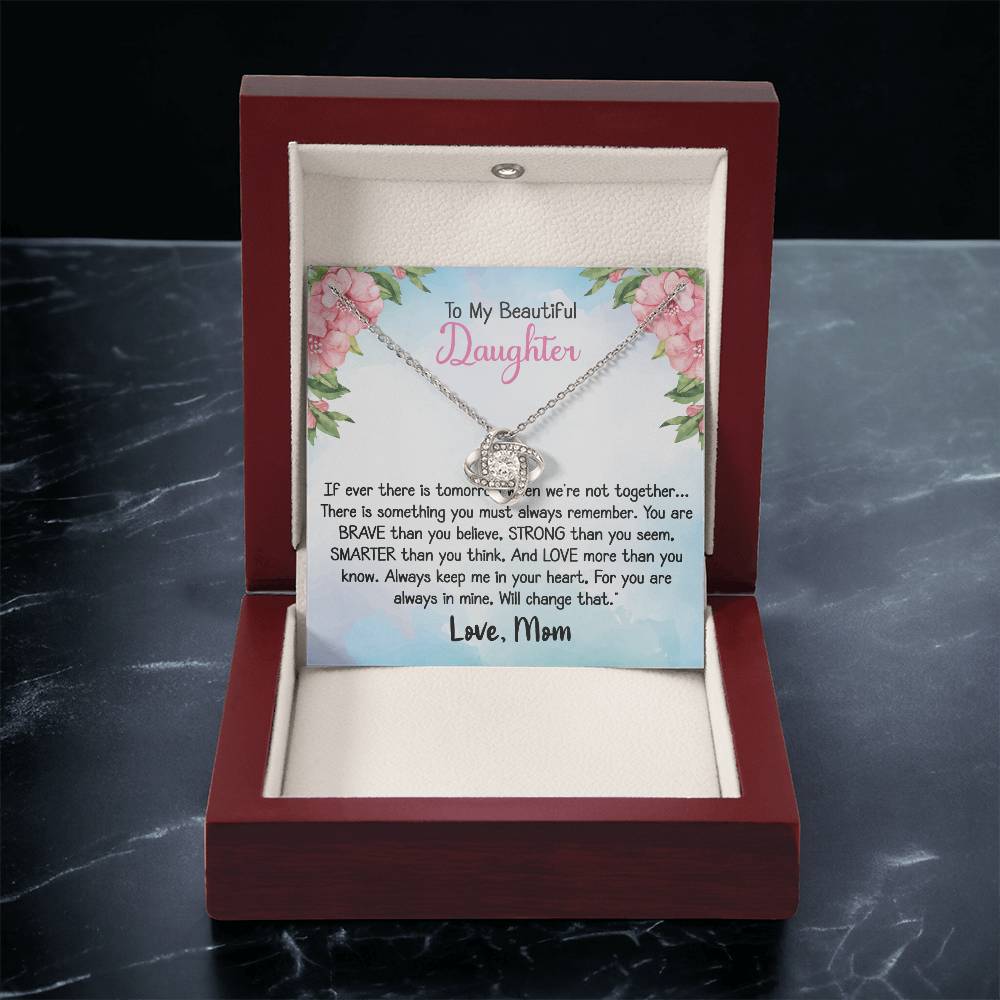 To my Daughter - Love Knot Necklace Gift for Daughter from Dad or Mom 