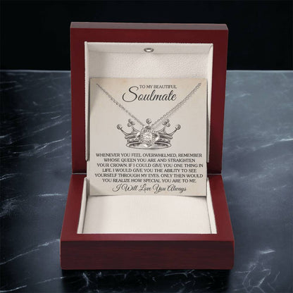 To My Beautiful Soulmate Necklace for Women, Girlfriend- My Soulmate Love Knot Necklace Gifts for Her Anniversary Future Wife Special You Are to Me Girl Friend Necklace with Card & Box