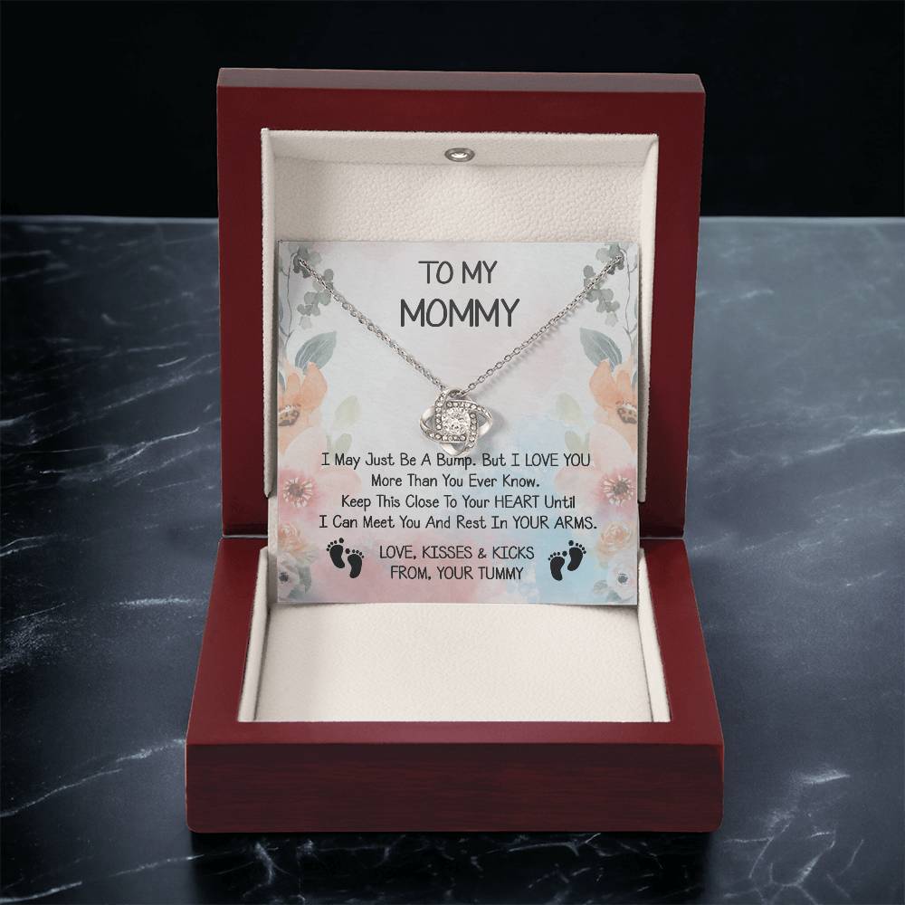 Mommy Gift Love Knot Necklace With Beautiful Message Card for New Momm