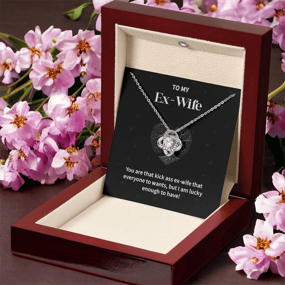 To My EX- Wife Gifts Beautiful Love Knot Necklace with Card for Ex-Wif