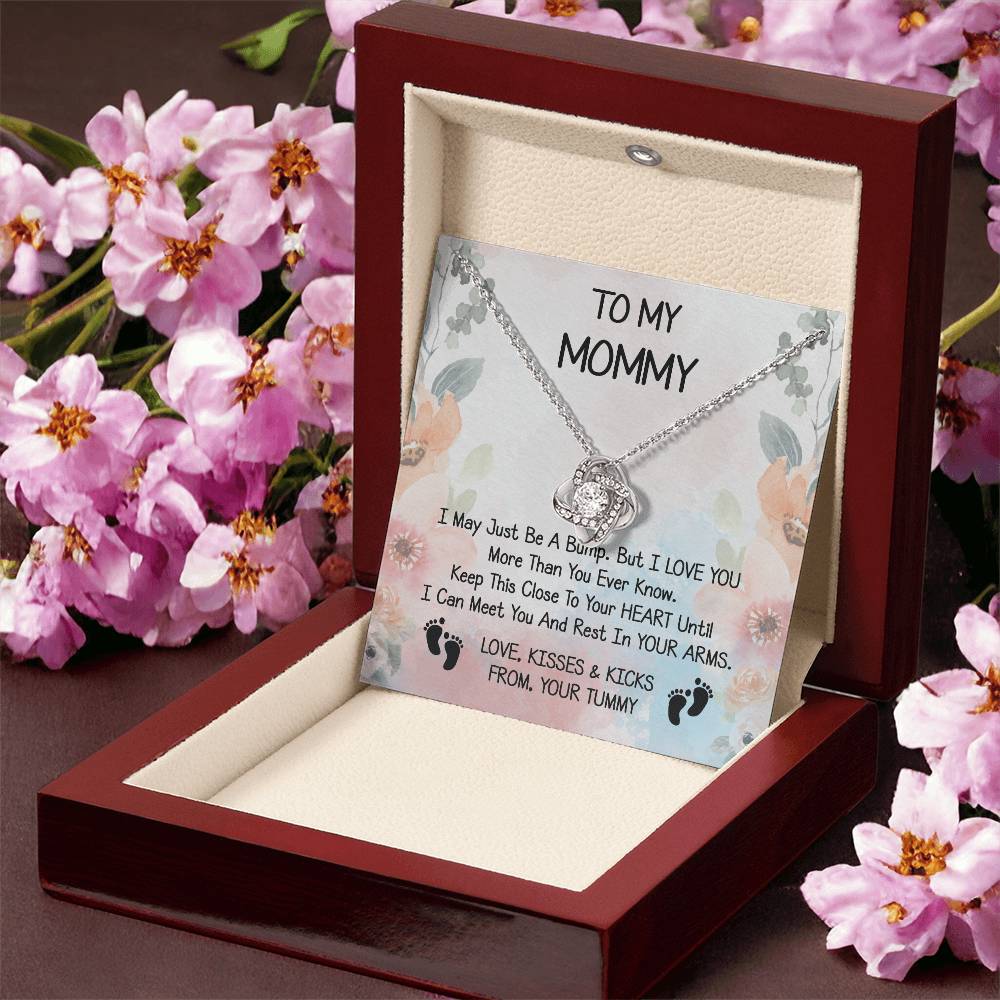 Mommy Gift Love Knot Necklace With Beautiful Message Card for New Momm