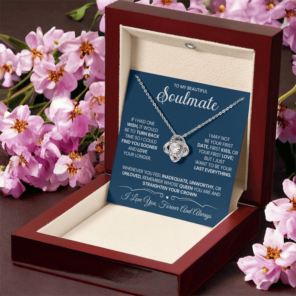 To My Beautiful Soulmate Necklace for Wife Women, Girlfriend Queen You Are