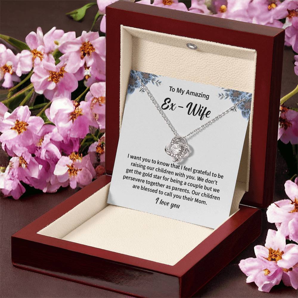 To My Amazing EX Wife Gifts Beautiful Love Knot Necklace with Card for