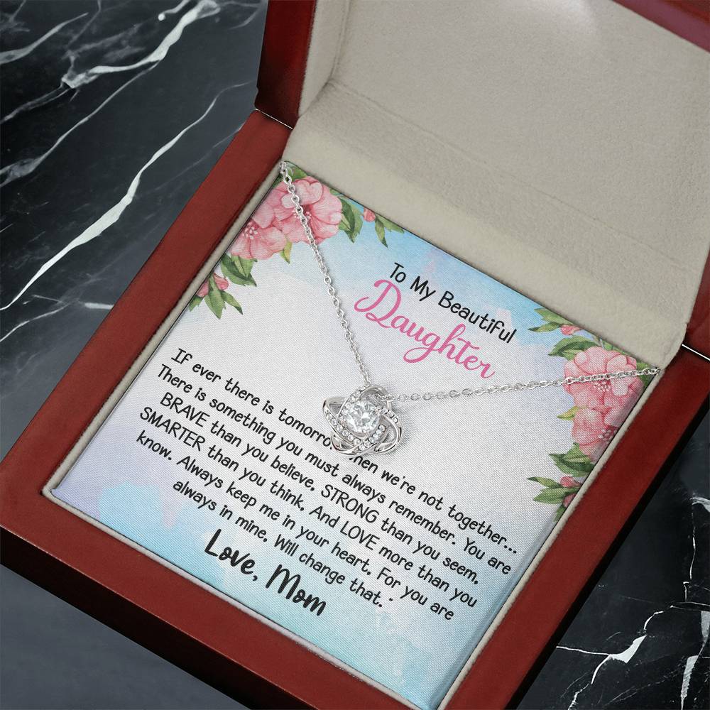 To my Daughter - Love Knot Necklace Gift for Daughter from Dad or Mom 