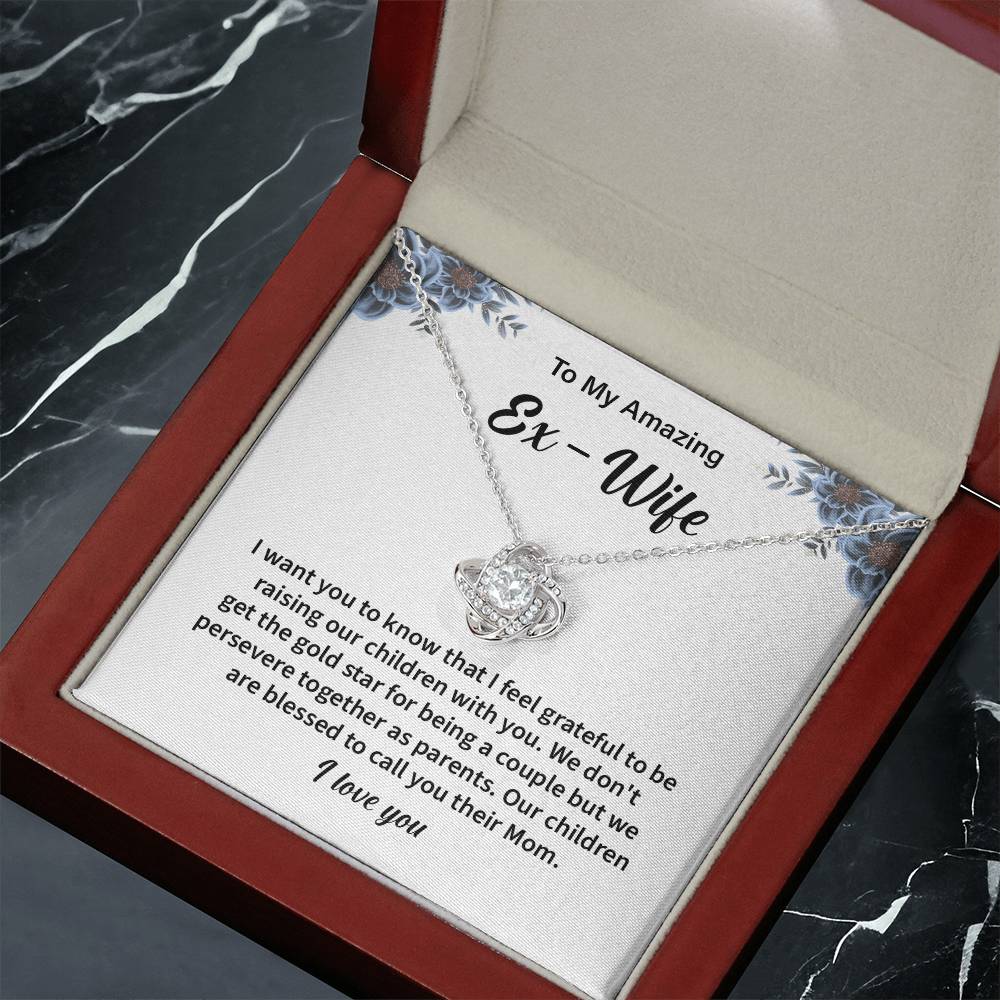 To My Amazing EX Wife Gifts Beautiful Love Knot Necklace with Card for