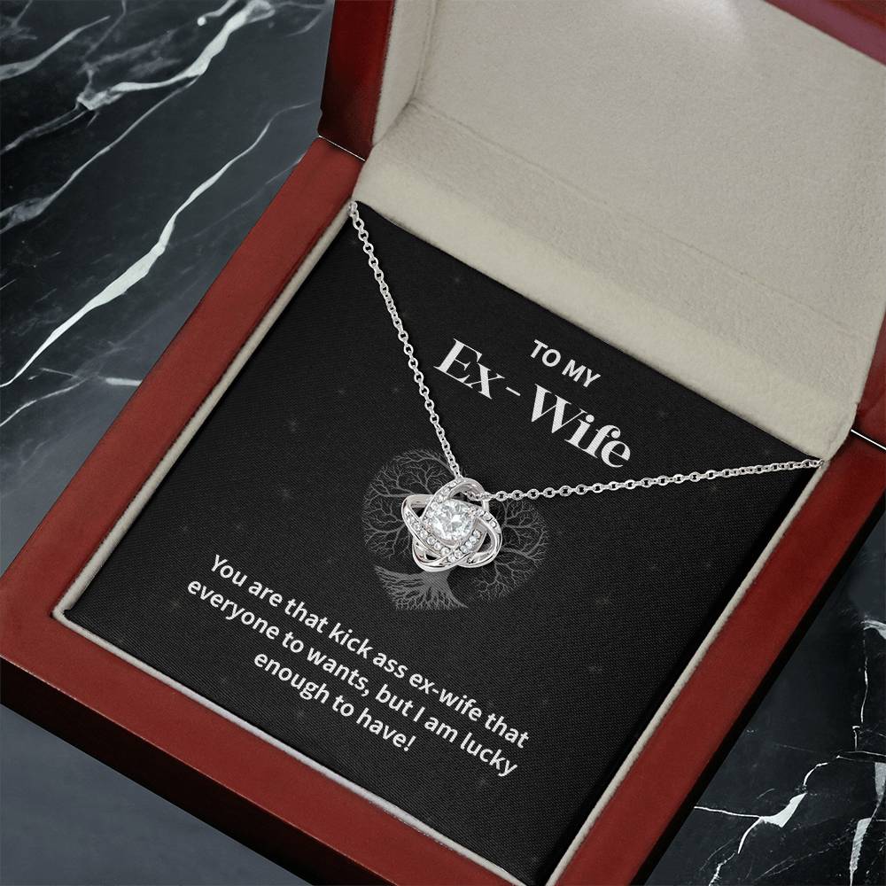 To My EX- Wife Gifts Beautiful Love Knot Necklace with Card for Ex-Wif