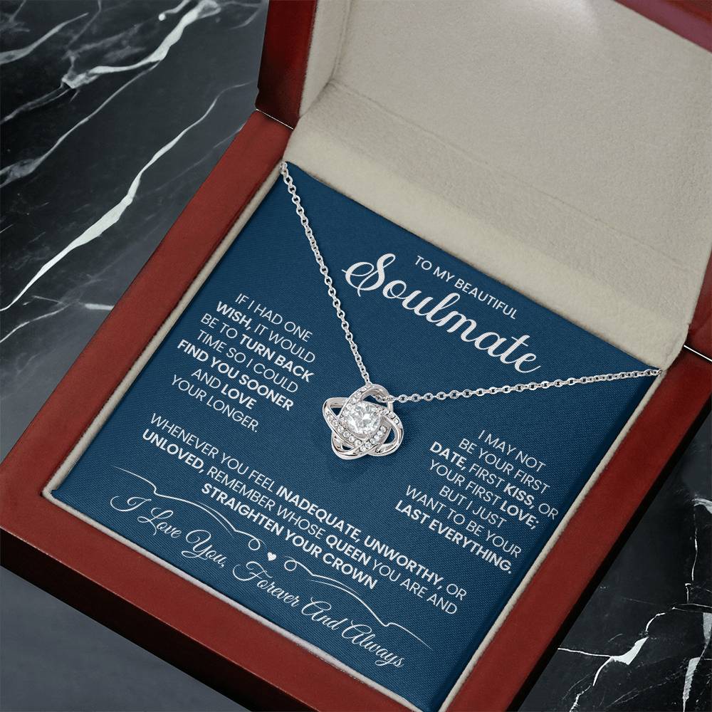 To My Beautiful Soulmate Necklace for Wife Women, Girlfriend Queen You Are