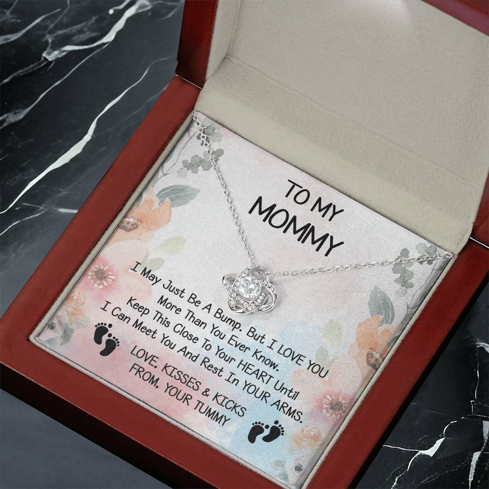 Mommy Gift Love Knot Necklace With Beautiful Message Card for New Momm