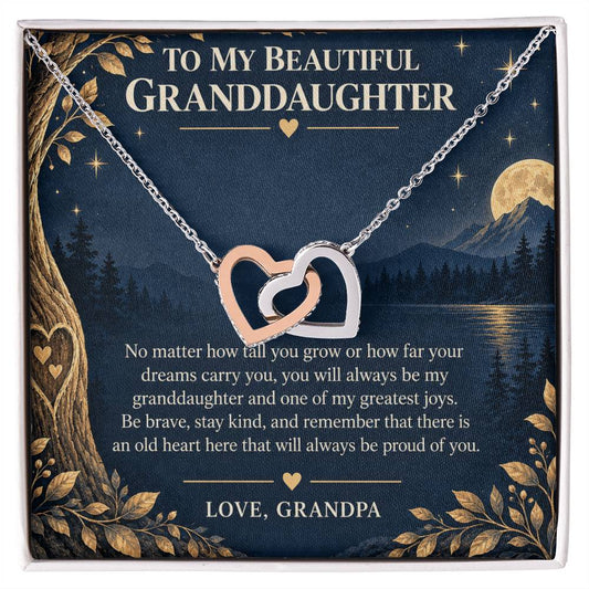 Interlocking Hearts Necklace for Granddaughter – Forever My Granddaughter