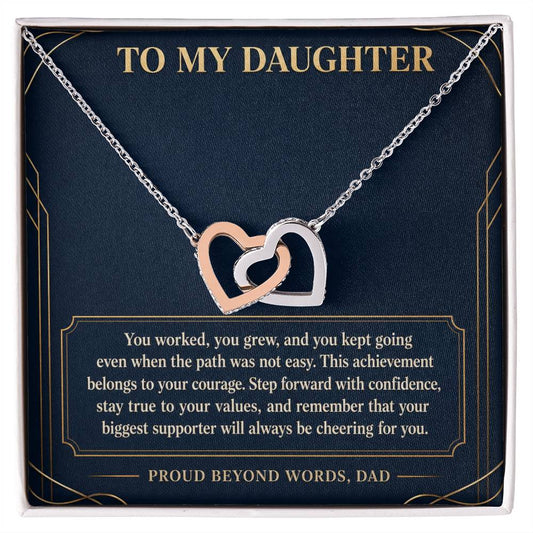 Interlocking Hearts Necklace for Daughter – She Believed She Could