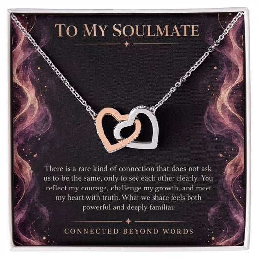 Interlocking Hearts Necklace for Soulmate – Twin Flame Connection