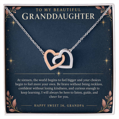 Interlocking Hearts Necklace for Granddaughter – Sweet 16 From Grandpa — product thumbnail 2