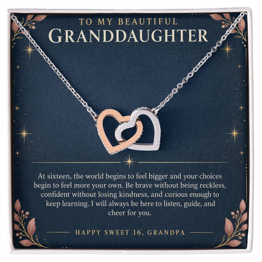 Interlocking Hearts Necklace for Granddaughter – Sweet 16 From Grandpa