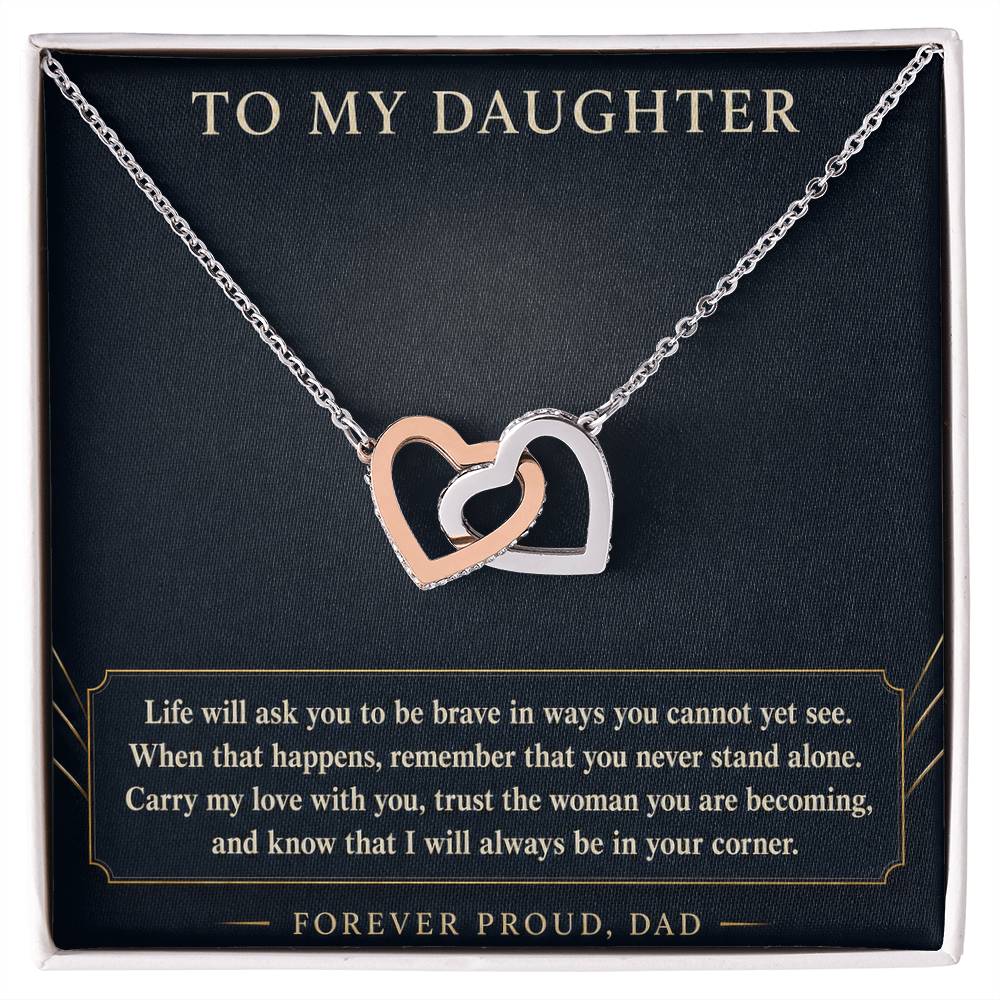 Interlocking Hearts Necklace for Daughter from Dad – Always Behind You — product image 2